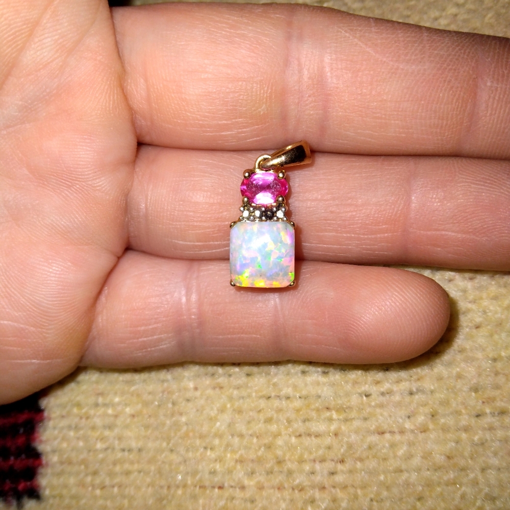 Opal and Ruby Pendant